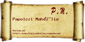 Papolczi Mahália névjegykártya