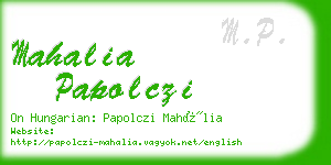 mahalia papolczi business card